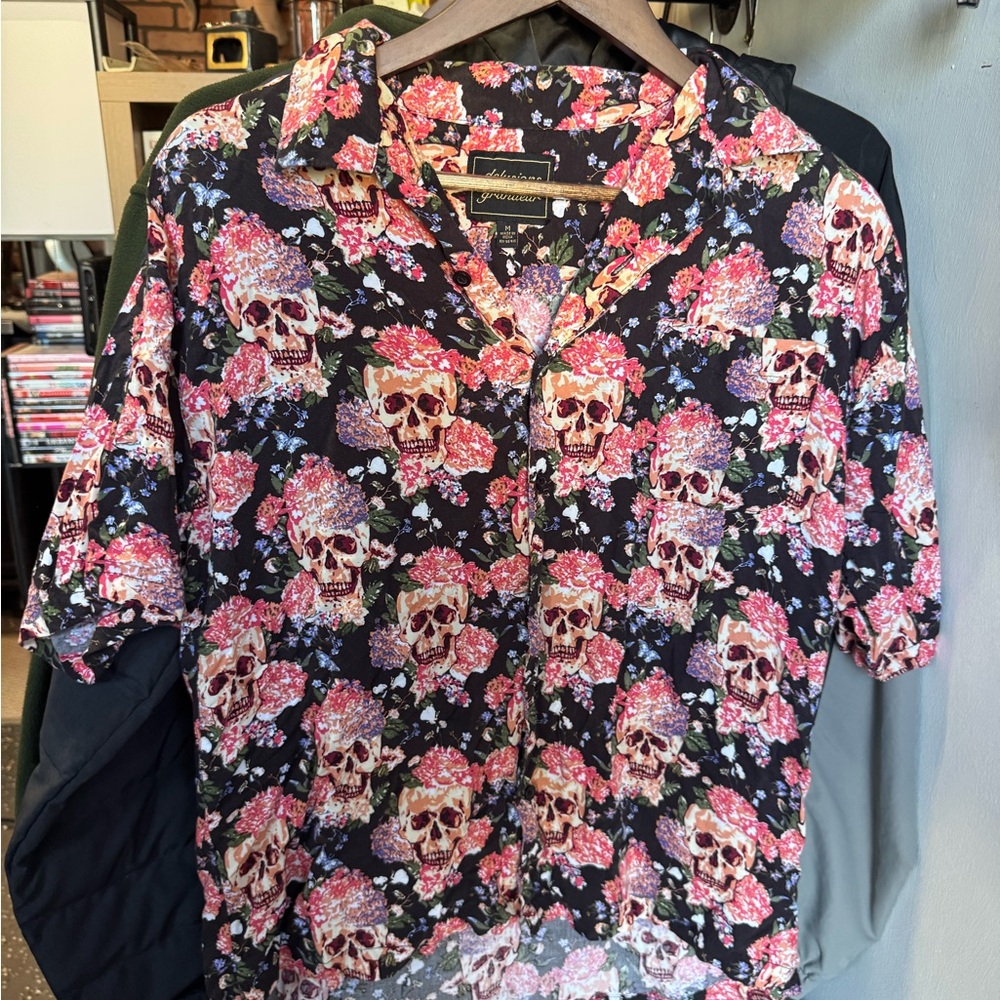 Floral Skull Print Shirt